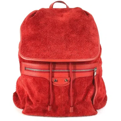Pre-owned Balenciaga Red Color Leather Suede Backpack ()