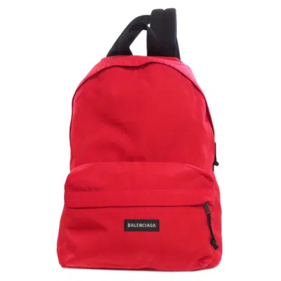 Pre-owned Balenciaga Red Color Nylon Backpack ()