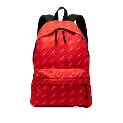 Pre-owned Balenciaga Red Color Nylon Backpack ()