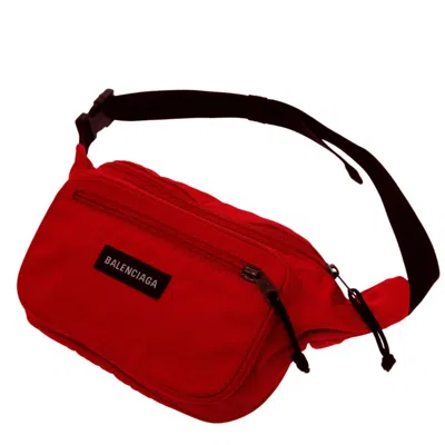 Pre-owned Balenciaga Red Color Nylon Fanny Pack Sling Bag ()