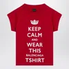 Balenciaga Mini Cropped Crew-neck T-shirt With Keep Calm Logo
