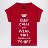 Balenciaga Mini Cropped Crew-neck T-shirt With Keep Calm Logo In Red