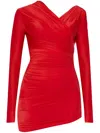Balenciaga Draped Mini Dress In Red
