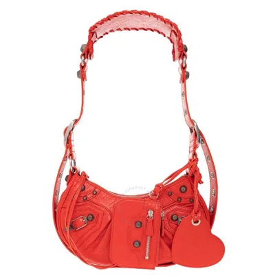 Balenciaga Le Cagole Xs Leather Shoulder Bag In Red