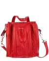 Balenciaga Red Leather Bazar Xs Shopper Tote (authentic Pre-loved) In Red