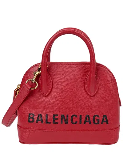 Balenciaga Red Leather Bill Xxs Tote Shoulder Bag (authentic Pre-loved)