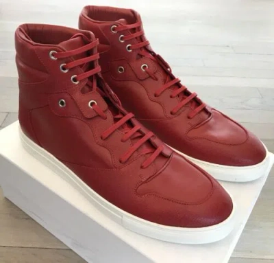 Pre-owned Balenciaga Red Leather High Tops Sneakers Size Us 10, Eu 43