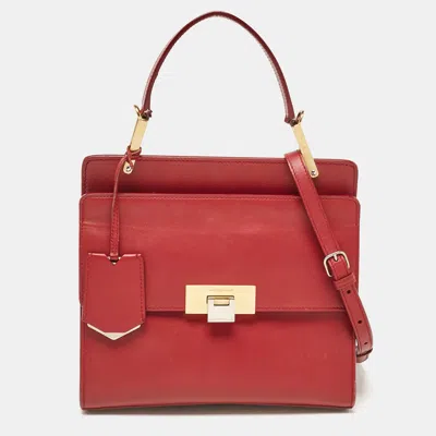 Pre-owned Balenciaga Red Leather Le Dix Cartable Top Handle Bag