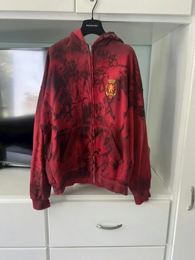 Pre-owned Balenciaga Red Skater Hoodie