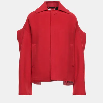 Pre-owned Balenciaga Red Wool Coat 34