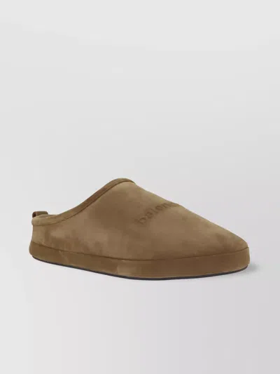 Balenciaga Refined Suede Slippers For High Fashion