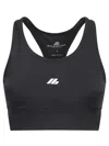Balenciaga Matte Stretch Jersey Sport Bra In Black