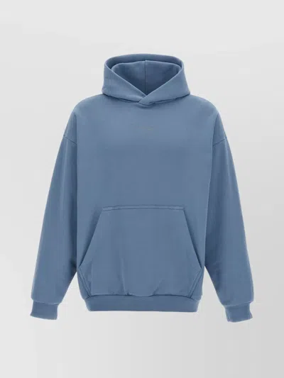 Balenciaga Reflective Back Hoodie Front Pocket In Blue