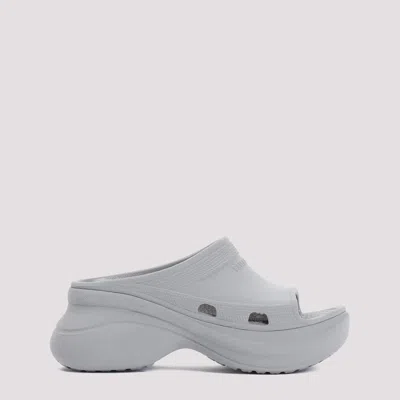 Balenciaga Womens Grey X Crocs Pool Rubber Sliders