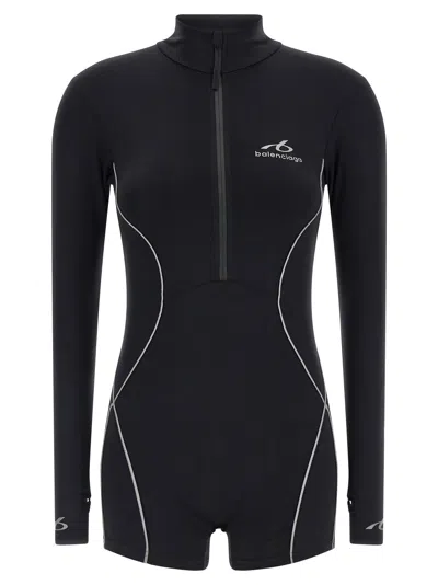 Balenciaga Reflective-piped Techwear Bodysuit In Black