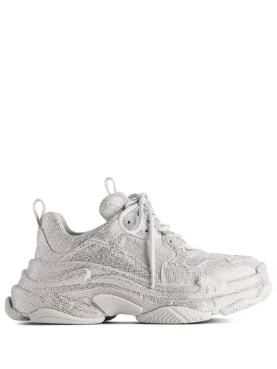 Balenciaga Refresh Your Wardrobe With Iconic Crystal Triple S Sneakers For Women In Clear