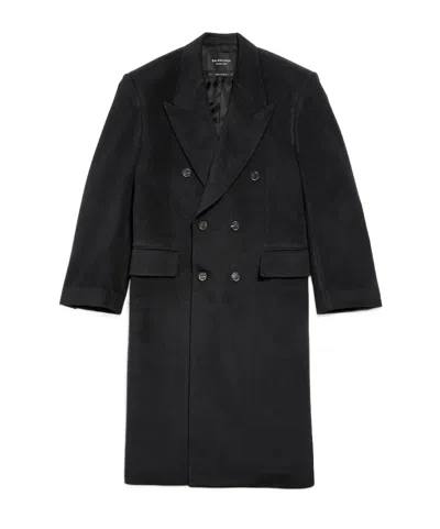 Balenciaga Regular Coat In Black