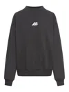 Balenciaga Crewneck Cotton Jersey Sweatshirt In Faded Black