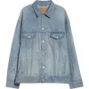 Balenciaga Collared Regular Jacket Long Sleeves Pockets In Blue