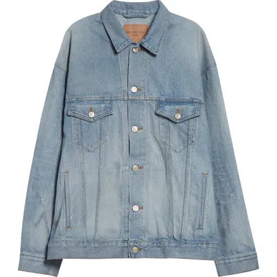 Balenciaga Regular Fit Denim Jacket In Blue
