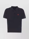 Balenciaga Cotton Piquet Polo Shirt With Lion Embroidery In Blue