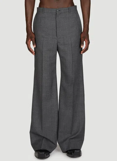 Balenciaga Regular Fit Tailored Trousers In Grey