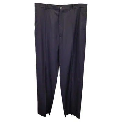Pre-owned Balenciaga Regular Fit Tailored Pants In Black Wool