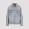Balenciaga Collared Regular Jacket Long Sleeves Pockets In Blue