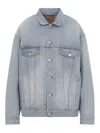 Balenciaga Collared Regular Jacket Long Sleeves Pockets In Blue