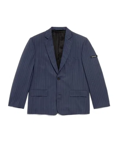 Balenciaga Regular Single Breasted Jacket In Navy Blue