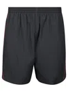 Balenciaga Relaxed-fit Black Shorts With Red Detailing In Black