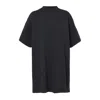 Balenciaga Relaxed-fit Black T-shirt With Distressed Hem And Faded Logo In Black