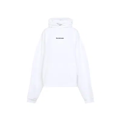 Balenciaga Relaxed Fit Cotton Sweatshirt In White
