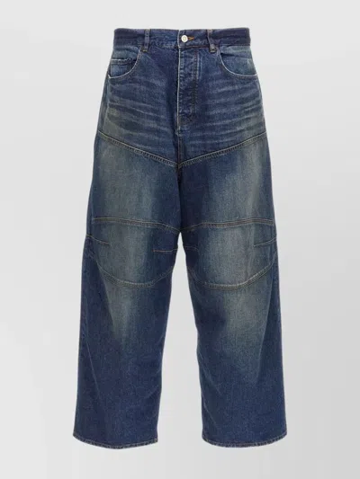 Balenciaga Men Blue Five Pocket Jeans With Faded Effect In Denim Man