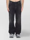 Balenciaga Relaxed Fit Distressed Denim Trousers In Black
