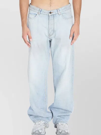 BALENCIAGA RELAXED FIT DISTRESSED DENIM TROUSERS