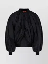 Balenciaga Black Bomber Draped Jacket With Elastic Rear Hem In Tech Fabric Woman