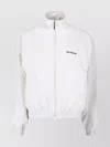 Balenciaga High Collar Zip Jacket With Bold Logo Detailing In White
