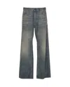 Balenciaga Loose Washed Jeans In Blue/grey/yellow In Blue