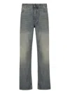 Balenciaga Loose Washed Jeans In Blue/grey/yellow In Gray