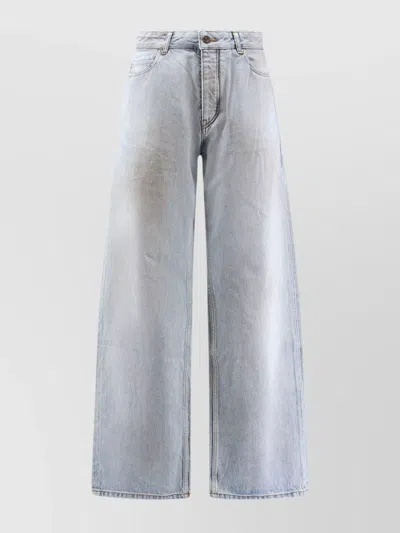BALENCIAGA RELAXED FIT WIDE LEG DENIM TROUSERS