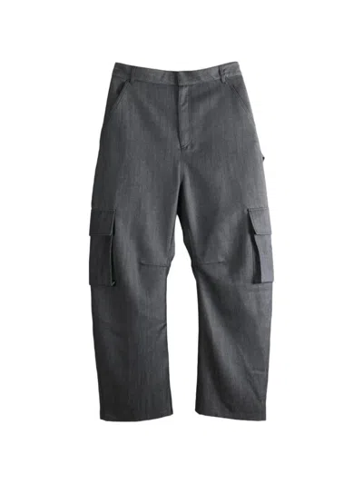Balenciaga Relaxed Wide-leg Multi-pocket Cargo Pants In Gray