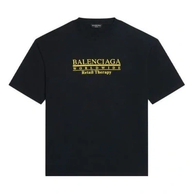 Balenciaga Retail Therapy T-shirt Medium Fit 'black Yellow'