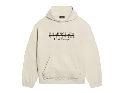 Pre-owned Balenciaga Retail Therapy Wide Fit Hoodie In White