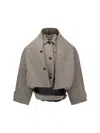 Balenciaga Reverse Hooded Trench Coat In Neutral