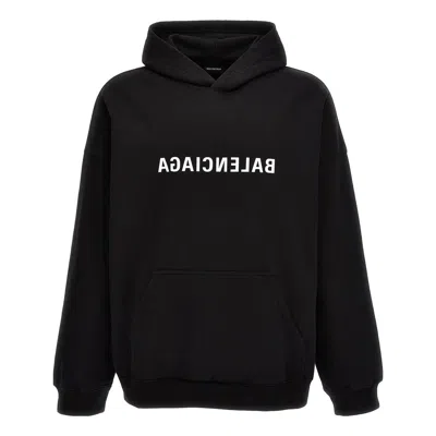 Balenciaga Reverse Logo Hoodie 'black'