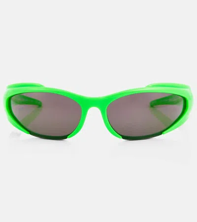Balenciaga Reverse Xp Oval Sunglasses In Green