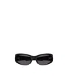 Balenciaga Reverse Xp Wrap Oval-frame Sunglasses In Black