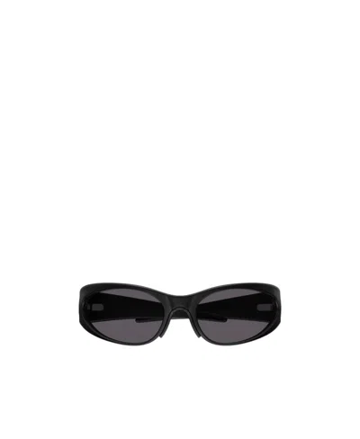 Balenciaga Reverse Xp Wrap Oval-frame Sunglasses In Black