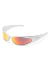 Balenciaga Reverse Xp Wrap Oval-frame Sunglasses In Silber